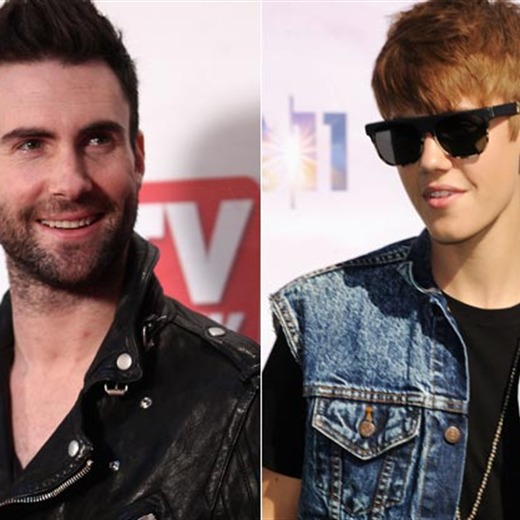 Justin Bieber con Adam Levine