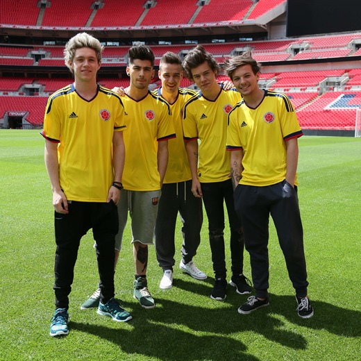 Los chicos de One Direction se pusieron la camiseta de Colombia