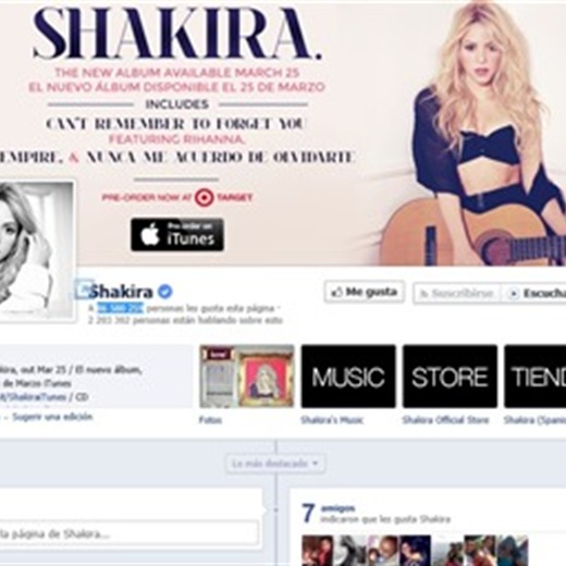 Otro triunfo de Shakira, ahora en Facebook