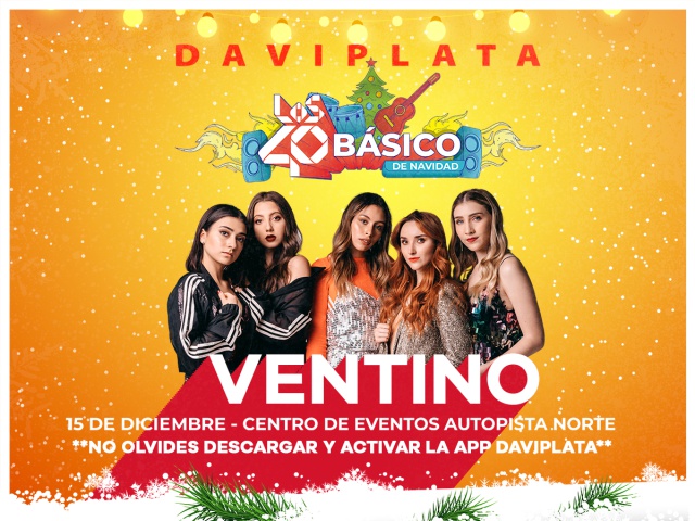 Ventino se une a LOS40 Básico de Navidad Daviplata