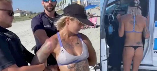 Mujer en bikini es arrestada por estar