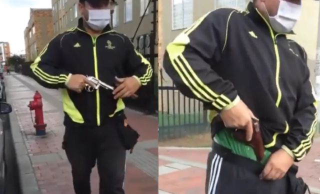 Hombre amenaza con arma de fuego a jóvenes grafiteros en Bogotá