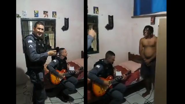 Policía detiene a un narco y lo celebra tocando canciones de Iron Maiden y Metallica en guitarra
