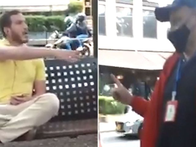 “Lárgate viejo”: Hombre insulta a empleado de la Alcaldía de Bogotá que le pidió usar tapabocas