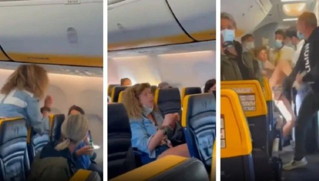Mujer con tapabocas mal puesto es detenida luego de escupir a pasajeros de un avión