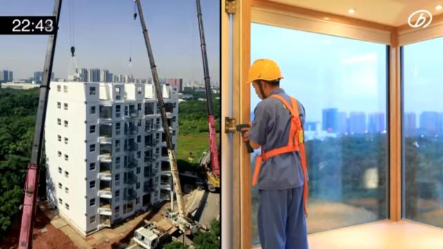 VIDEO: Obreros chinos construyen un edificio de 10 pisos en 28 horas