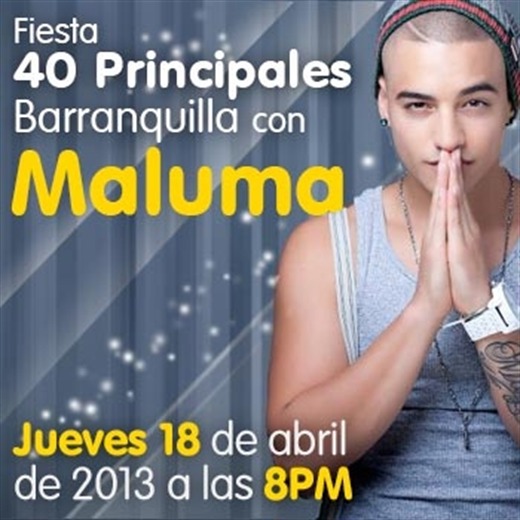 Ganadores boletas fiesta 40 Barranquilla con Maluma
