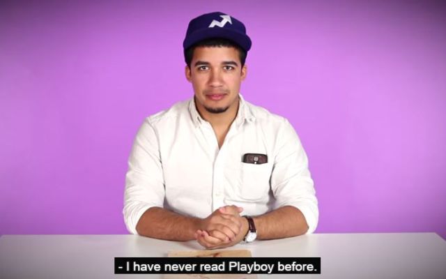 Reacción de hombres que nunca han leído “Playboy”