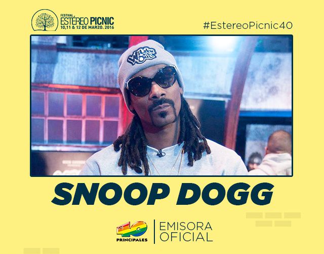 Snoop Dogg hará vibrar el Festival Estéreo Pinic
