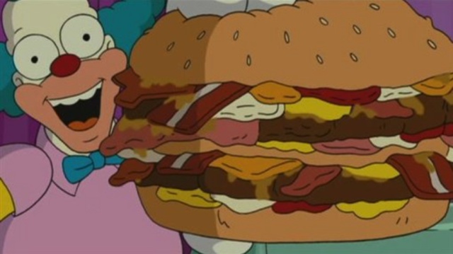 Cocinero prepara la hamburguesa 'Tapa arterias' de Los Simpson