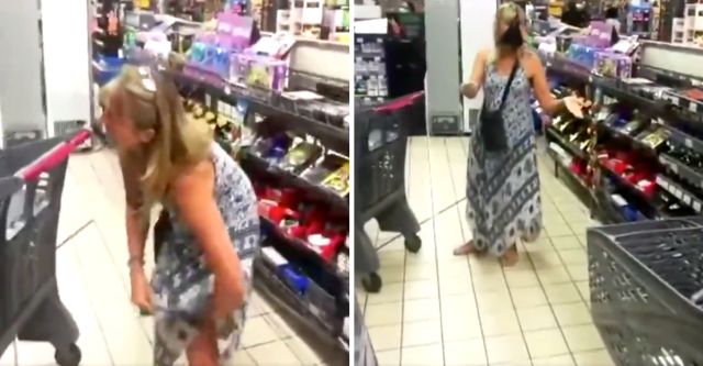 Mujer se quita los calzones y los usa de tapabocas para que no la saquen de una tienda