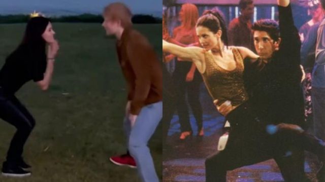 Courteney Cox y Ed Sheeran recrean baile de Ross y Monica en FRIENDS