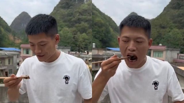 Tiktoker chino se comió una avispa viva