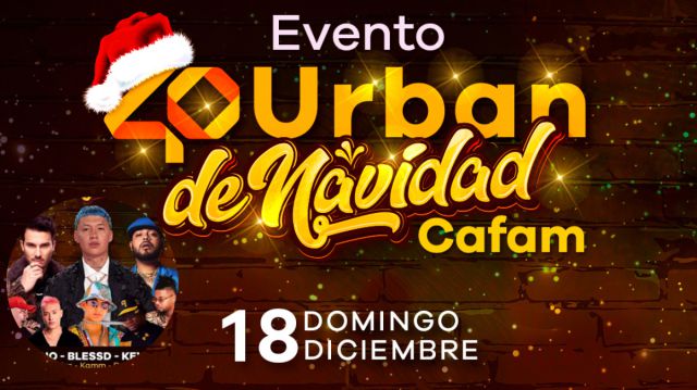 Este domingo, llega el ‘Evento 40 Urban de Navidad’ con Blessd, Pipe Bueno y Reykon

¡Boletas aquí!