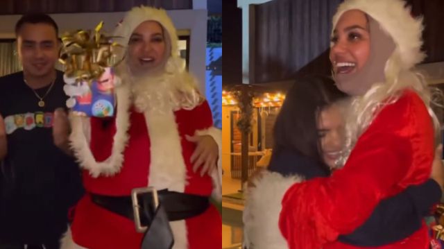 Andrea Valdiri se visitió de Papá Noel y entregó millonarios regalos