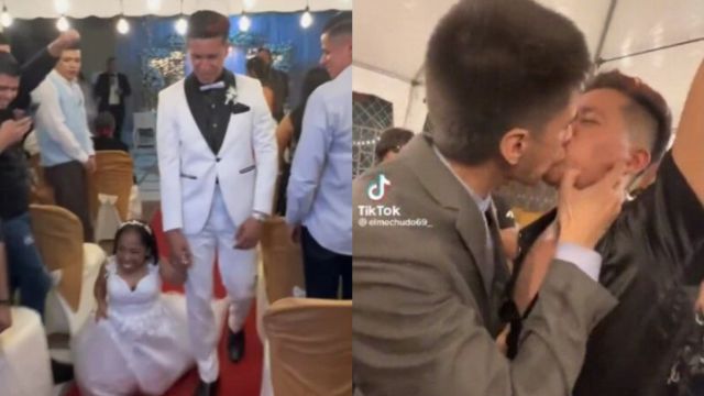 Viral: invitado besa apasionadamente a novio en plena fiesta de boda y desata pelea campal