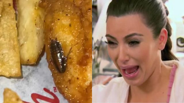 Mujer encuentra viscosa y enorme cucaracha adherida a su pollo frito
